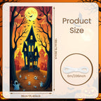 72.83x35.43 Inch Halloween Door Banner Polyester Ghost Hospital Scary Head Scene Decoration Halloween Party Supplies Photography