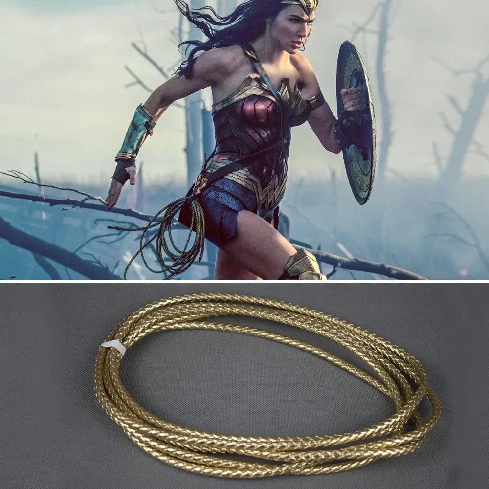 Super Princess Diana Cosplay Costume for Women Headdress Armband Gauntlet Tiara Wrist Lasso of Truth Accessory Props Halloween