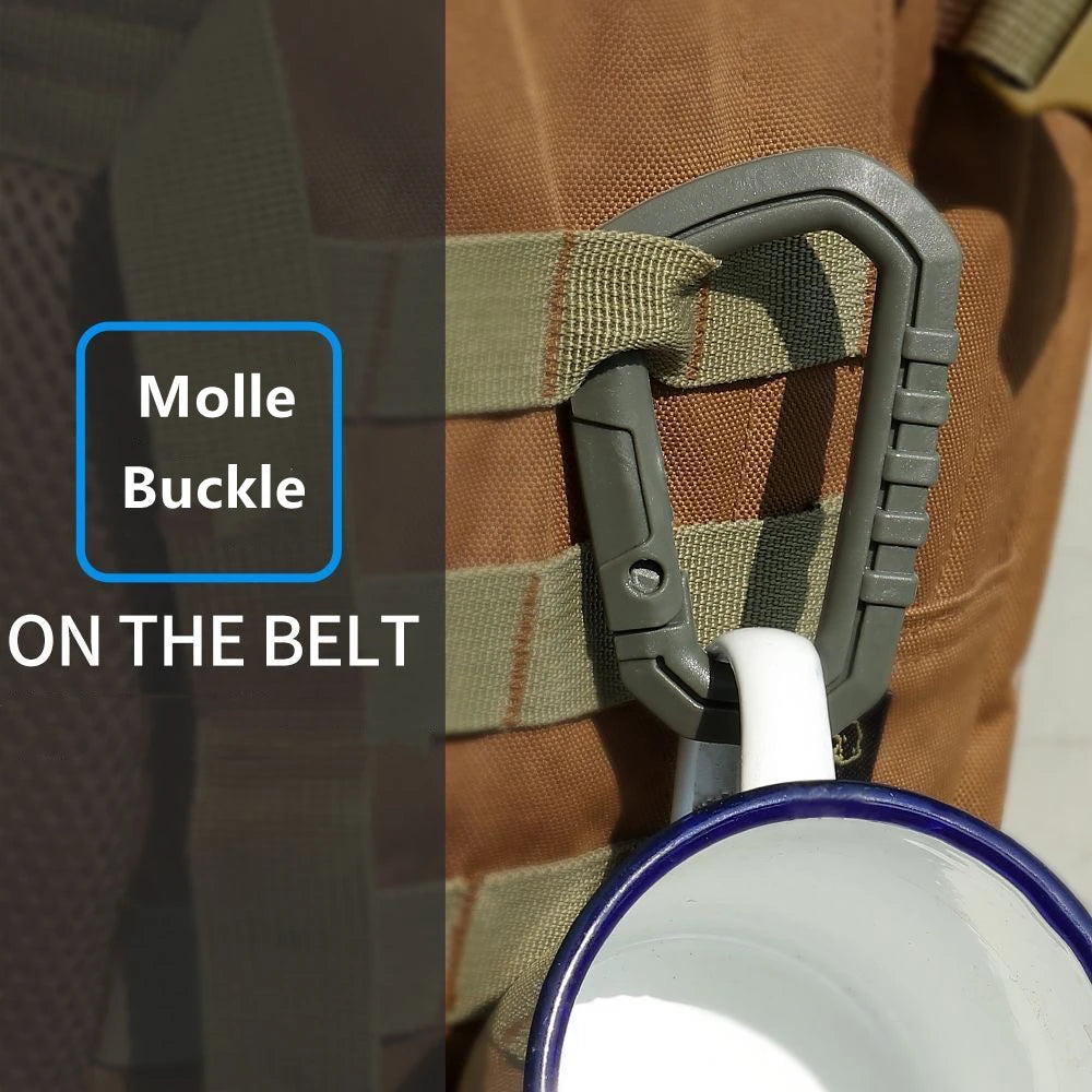 Tactical MOLLE Carabiner Clip EDC Keychain for Camping Gear