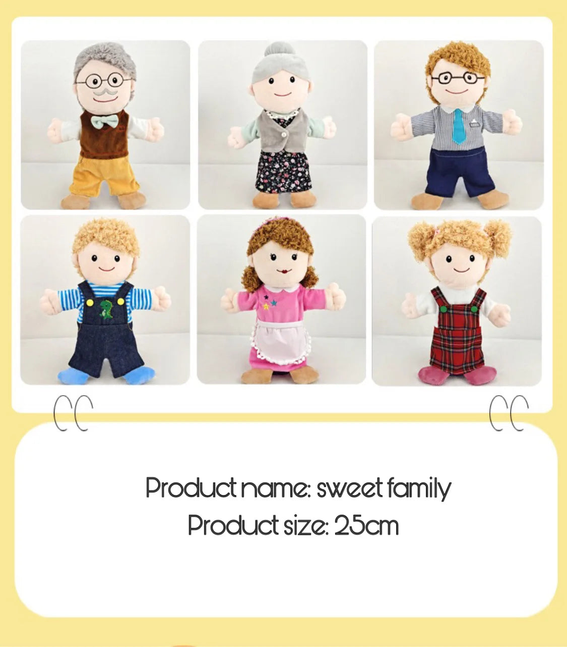 Family Hand Puppet Dolls – Plush Educational Role Play Toy