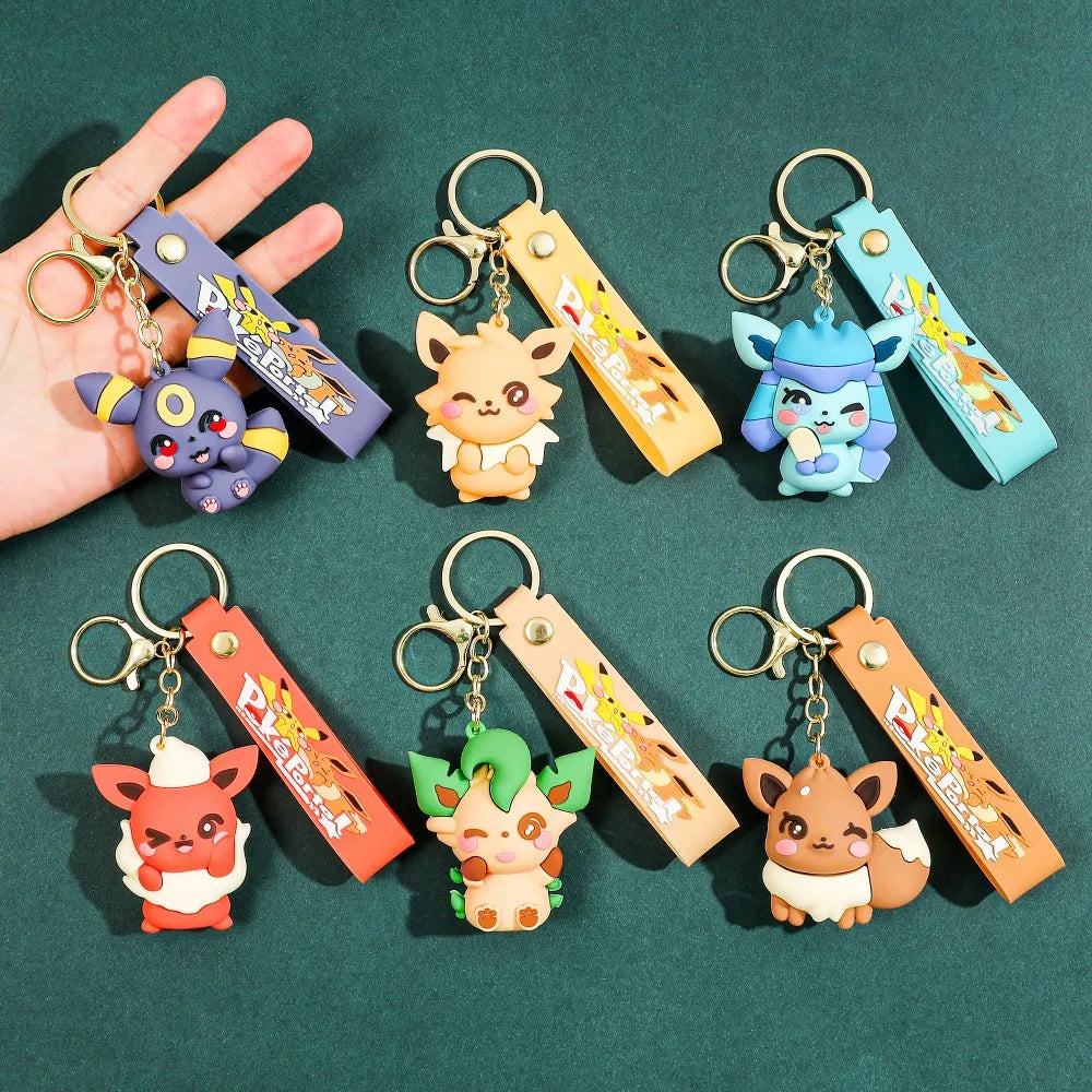 Eevee Plush Keychain Eeveelutions Bag Charm for Pokemon Fans