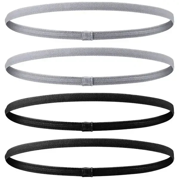4-Pack Non-Slip Elastic Sports Headbands for Men & Women