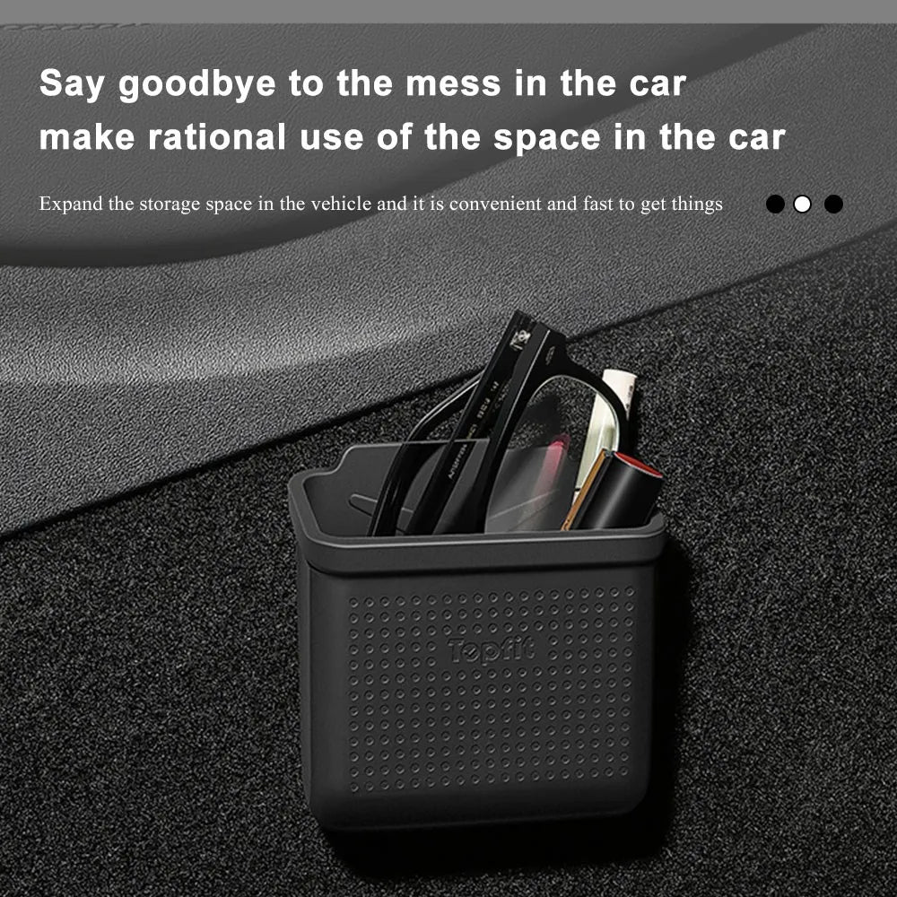 Heenvn Silicone Car Storage Box For Tesla Model 3 Y Model 3 Highland Model Y Juniper 2017-2026 Hidden Cover Tray Phone Organizer