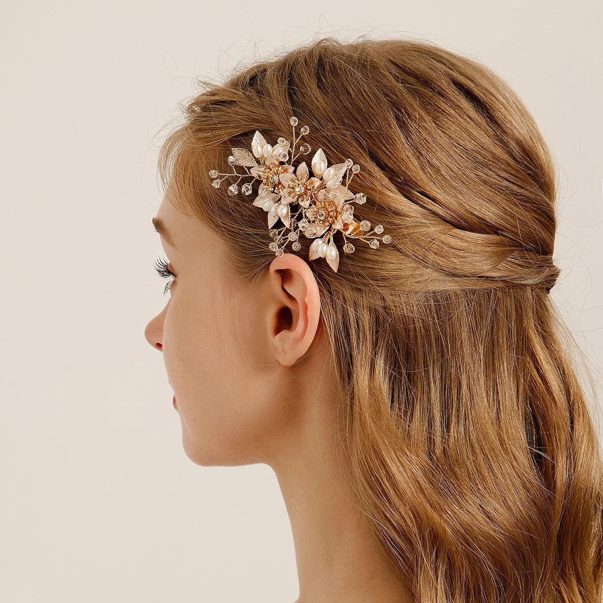 Pearl Flower Bridal Hair Comb for Women