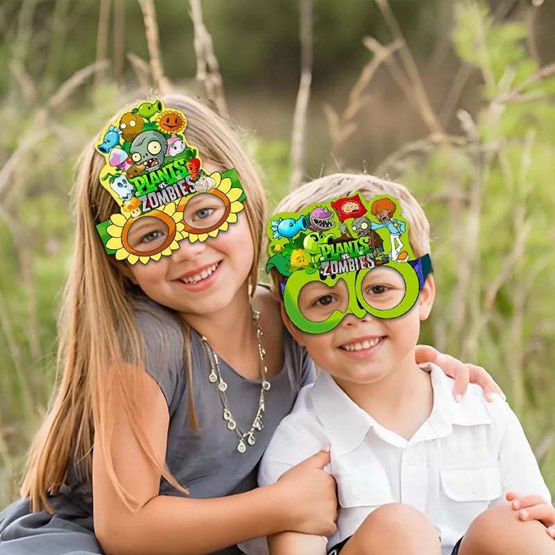 Plants vs Zombies Paper Party Glasses – Funny Photo Booth Props Set