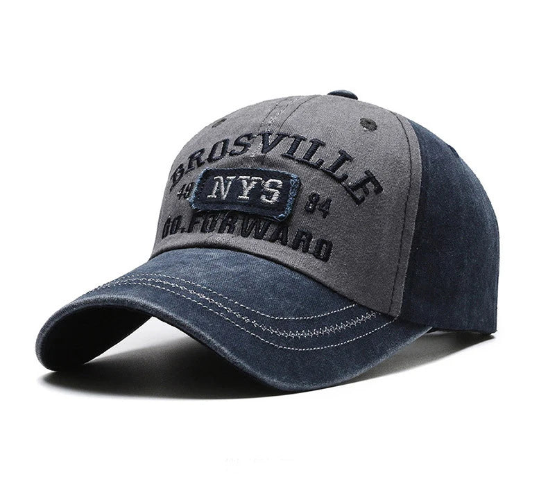 Washed Embroidered Baseball Cap with Curved Brim for Everyday Style