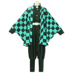 Anime Tanjirou Kamado Costume Anime Cosplay Men Kimono Uniform Halloween Party Demonias Women Clothes Kids Adult