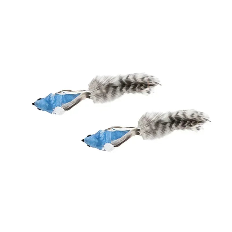 Peacock Bird Cat Teaser Wand for Interactive Hunting and Play