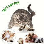 3PCS Leopard Plush Cat Toy Balls for Interactive Indoor Play