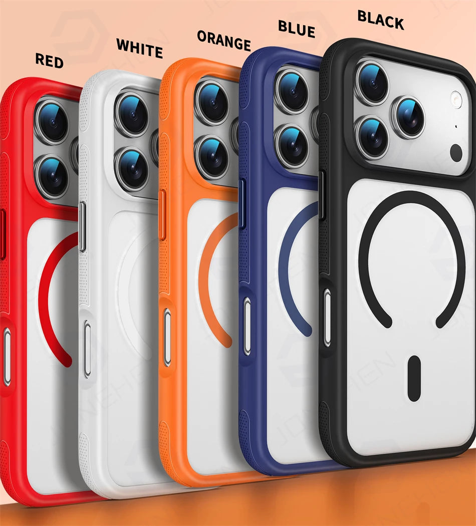 Magnetic Frosted For Magsafe Shockproof Case For iPhone 18 17 16 Pro 15 14 13 Max Translucent Wireless Charge Anti-fall Cover