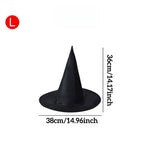 6Pcs Black Witch Hat Foldable Polyester Wizard Hat Cosplay Costume Accessory for Halloween Party Decoration Dress Up Supplies