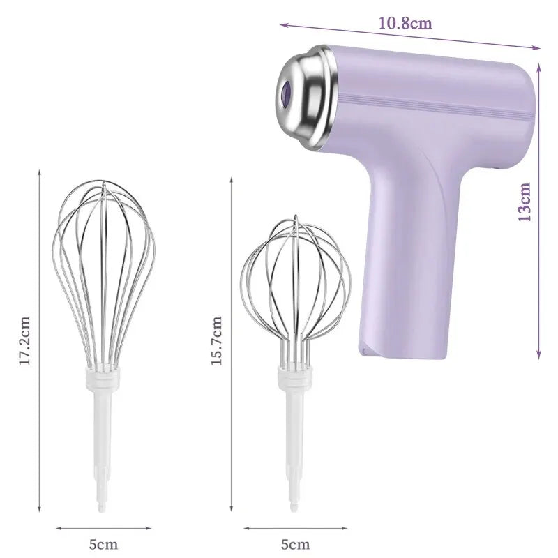 Wireless Electric Food Mixer – 3-Speed Portable Egg Beater & Frother
