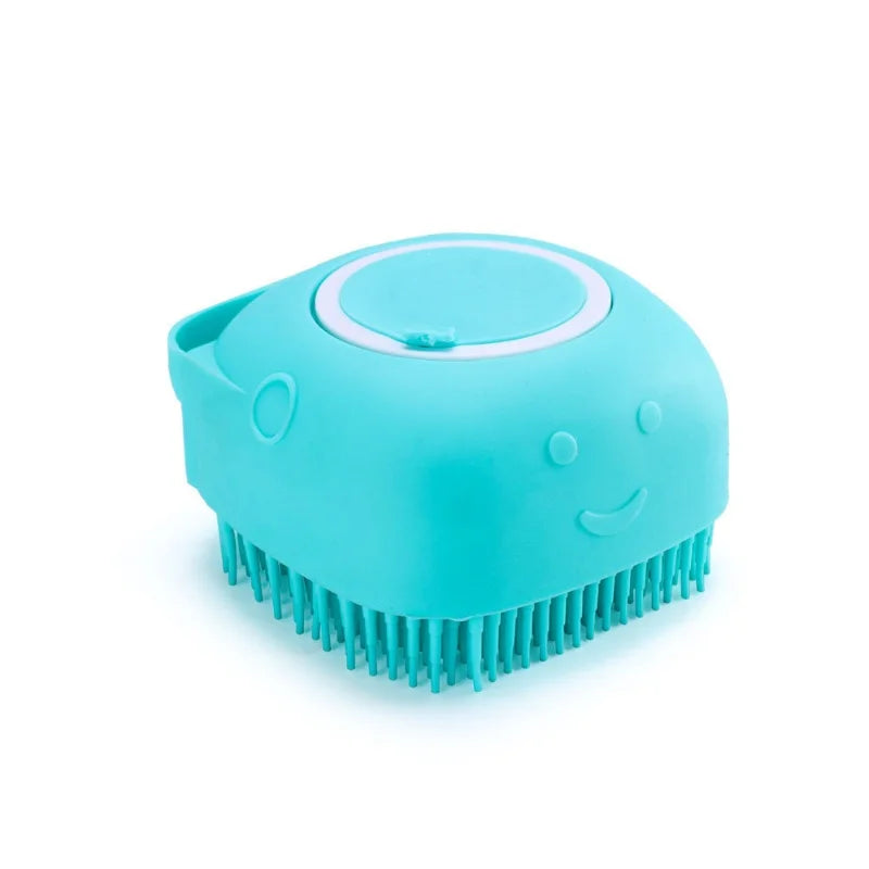Silicone Dog Bath Massage Gloves Brush Pet Cat Bathroom Cleaning Tool Comb Brush for Dog Can Pour Shampoo Dog Grooming Supplies