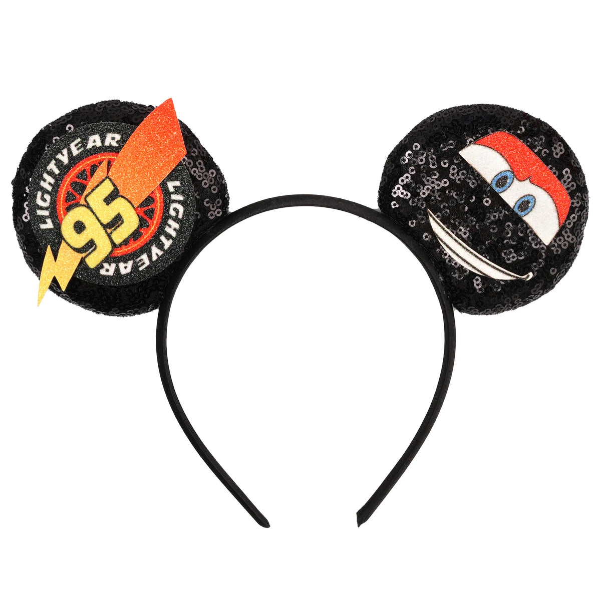 Disney Anime Cars Ears Headbands Women Sequins Bow Hairband Girls Pixar 95 Lightning McQueen Hair Accessories Kids Headwear Gift