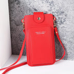 2024 new solid color fashion simple shoulder bag slung mobile phone bag women's driver's license card wallet