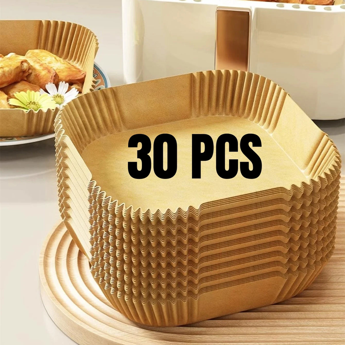 Disposable Air Fryer Paper Liners – Oil Proof Non-Stick Parchment Baking Paper