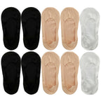 5 Pairs Socks Women's Summer Invisible Short Ankle Foot No-show Low Cut Silicone Non-slip Black Boat Socks