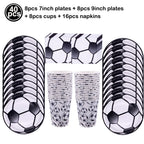Soccer Theme Disposable Tableware Set Paper Plates Cups Napkins Tablecloth Boys Sports Football Birthday Party Decor Supplies