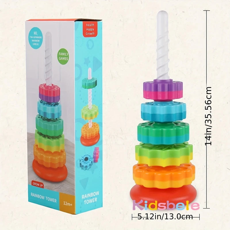 Rainbow Spinning Stacking Ring Toy