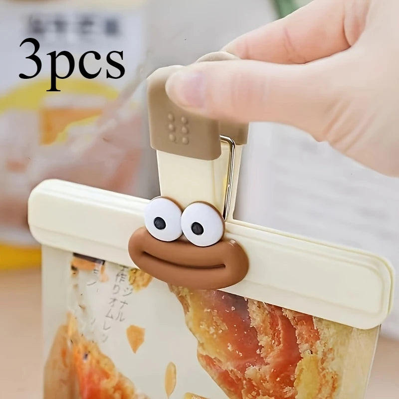 Creative Face Food Bag Sealing Clips for Snack and Food Storage Set
