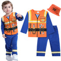 Todder Boys Prince Charming Costume Halloween Fireman Clothes Infant Photography Clothing Baby Carnival Cosplay Striped Prisoner