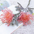 Artificial Flowers Short Branch Crab Claw 2 Fork Pincushion Festival Garland Vase for Home Wedding Room Decoration Fake Planting