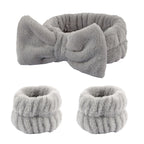 Coral Fleece Face Wash Headband & Absorbent Wristband Set