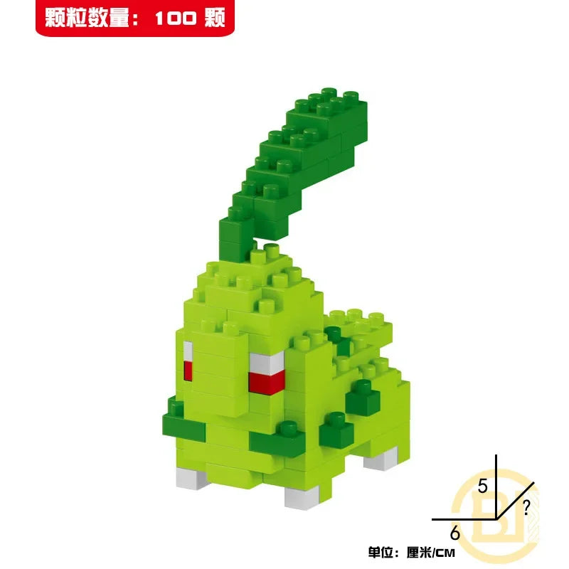 DIY Pokemon Blocks Small Cartoon Mini Building Block Pikachu Charizard Eevee Mewtwo Anime Assemble Action Model Dolls Toys