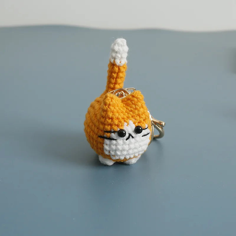 Small Cat Crochet Keychain Cute Kitten Bag Charm