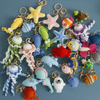 Ocean Animal Crochet Keychain Tropical Fish Bag Charm