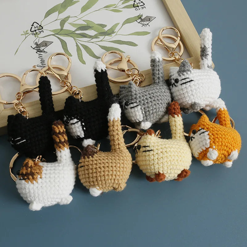 Small Cat Crochet Keychain Cute Kitten Bag Charm