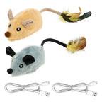 Cat Mouse Interactive Plush Toys LED Glow Electric Telecontrol Auto Rechargeable Pet Moving Mice Toy Realistic Kitten