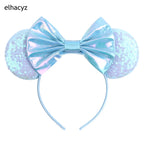 Embroidered Sequin Ears Bow Headband for Women & Girls