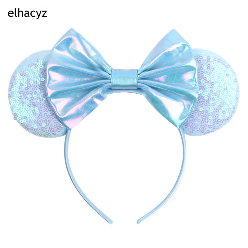Embroidered Sequin Ears Bow Headband for Women & Girls