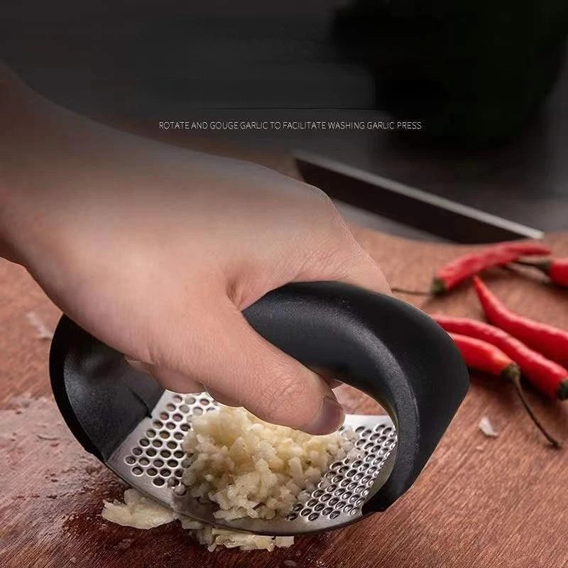 Stainless Steel Garlic Press – Manual Garlic Crusher & Mincer