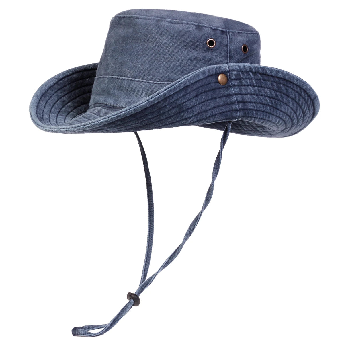 Men's Washed Wide Brim Bucket Hat for Outdoor Sun Protection