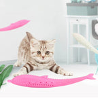 Silicone Fish Cat Toothbrush Toy for Interactive Teeth Cleaning Play