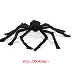 Giant Black Plush Spider Halloween Decoration 30-200cm Horror Haunted House Props Indoor Outdoor Party Scary Decor