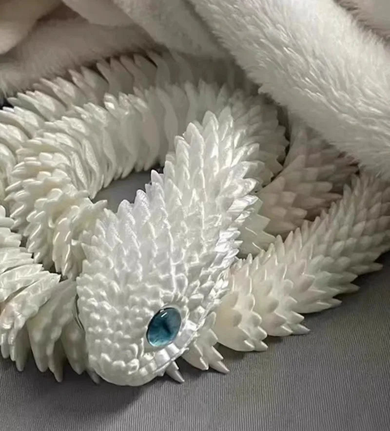 3D Printed Snake Movable Joint Toy Doll Simulation Snake Model Office Desktop Decoration Handicraft Toy for Children Gift 30cm