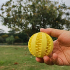 Treat Dispensing Rubber Dog Ball for Interactive Chew and Slow Feeding