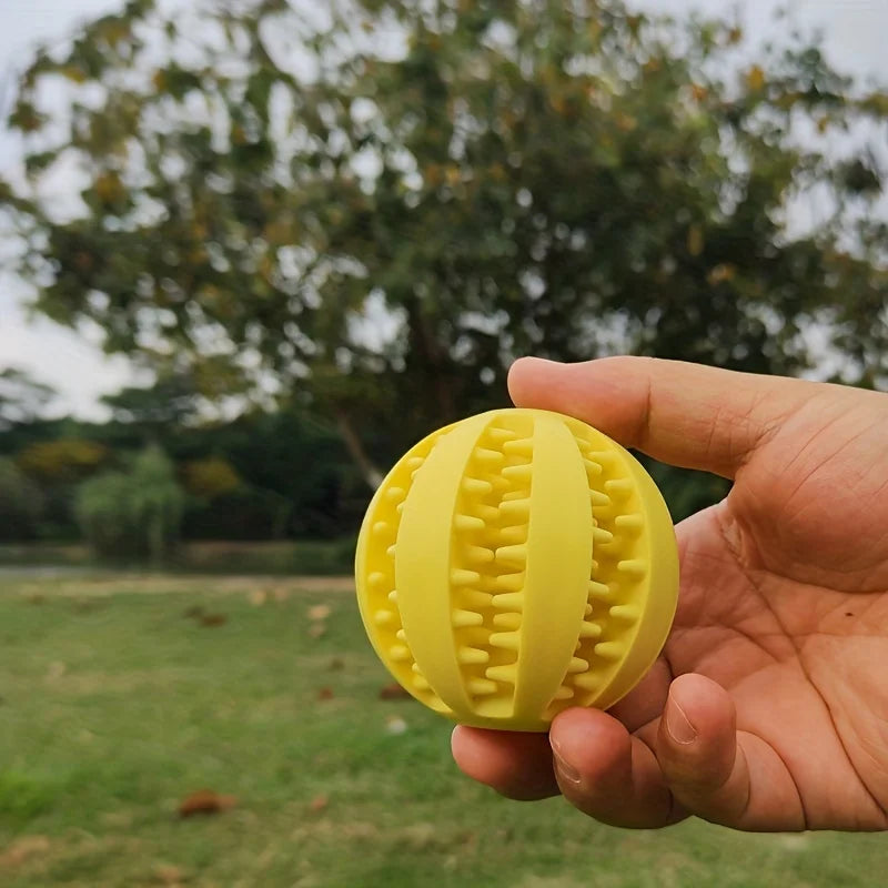 Treat Dispensing Rubber Dog Ball for Interactive Chew and Slow Feeding