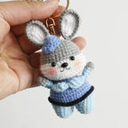 Cute Mushroom Rabbit Crochet Keychain Bunny Bag Charm