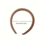 Solid Color Sponge Wide Headband for Women