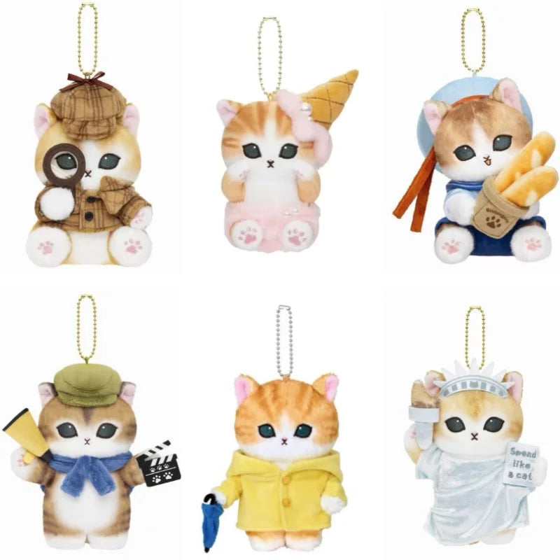Mofusand Travel Plush Keychain Anime Cat Bag Charm Gift Toy