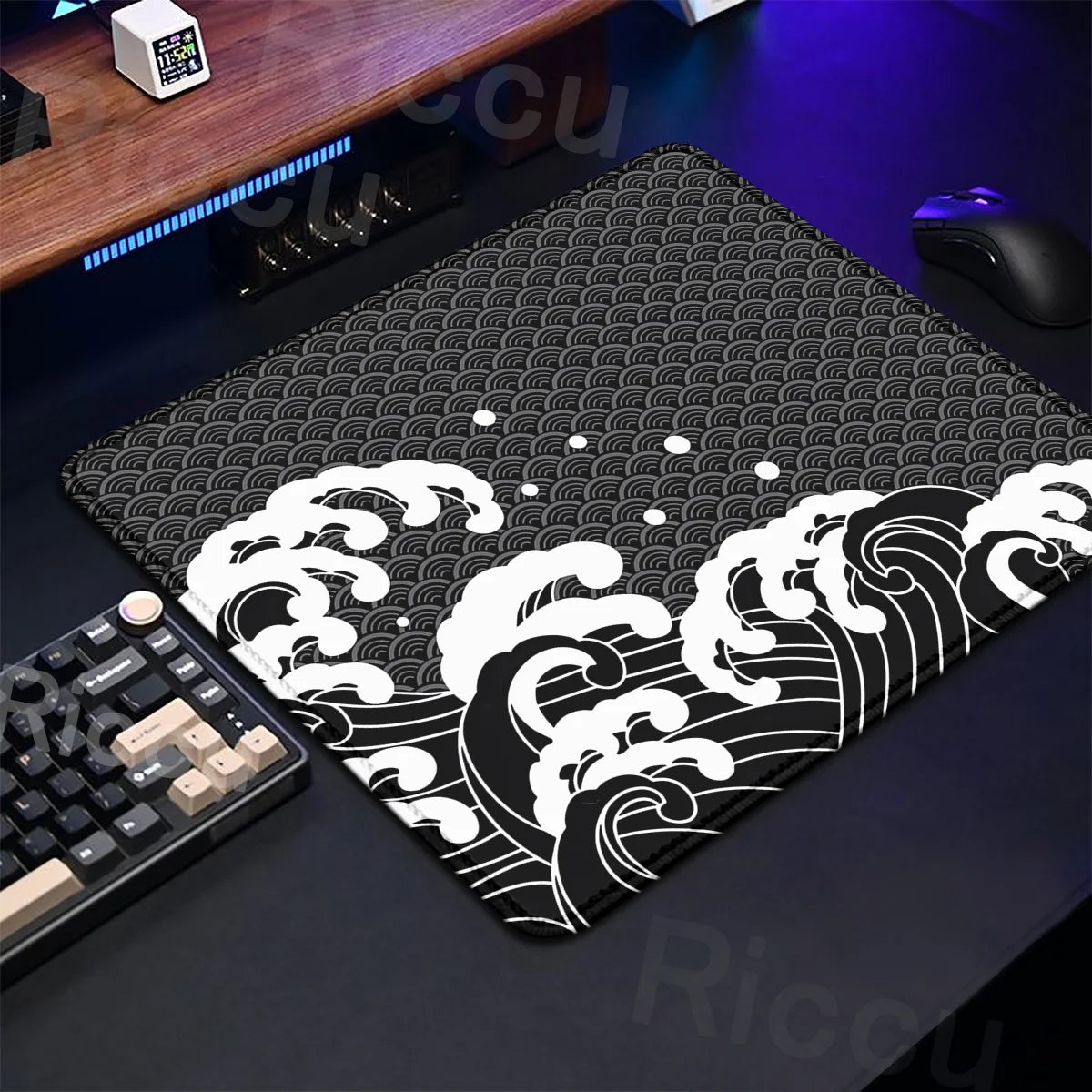 Gaming Mice Mat Great Wave Art Control Mousepad Anti-slip Small Deskmat Pc Gamer Accessoires 18x22cm Lock Edge Speed KeyboardPad