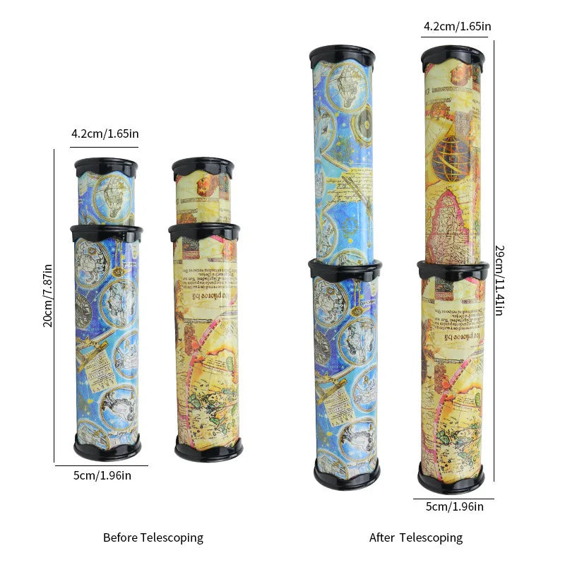 Classic Retractable Three Mirror Kaleidoscope Educational Toy