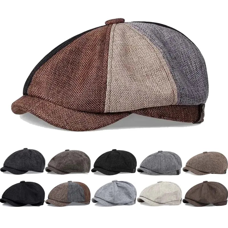 Retro Newsboy Octagonal Beret Cap for Classic Casual Style