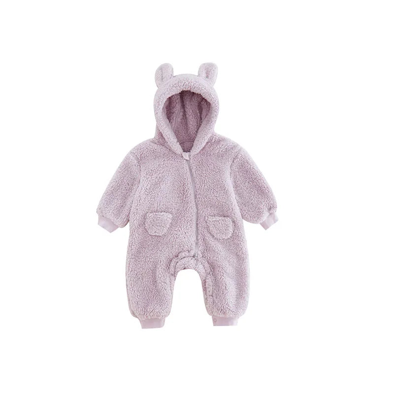 Spring Baby Romper Warm Fleece Jumpsuits for Baby Autumn Long Sleeve Infant Rompers Newborn Boy Girl Homewear Pajamas