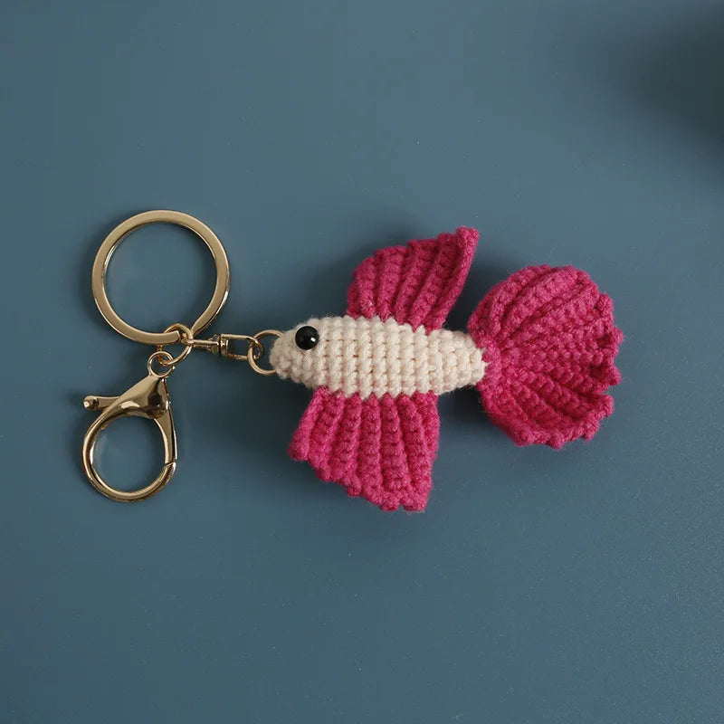 Ocean Animal Crochet Keychain Tropical Fish Bag Charm