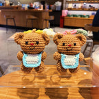 Crochet Bear Backpack Keychain Cartoon Bear Bag Charm